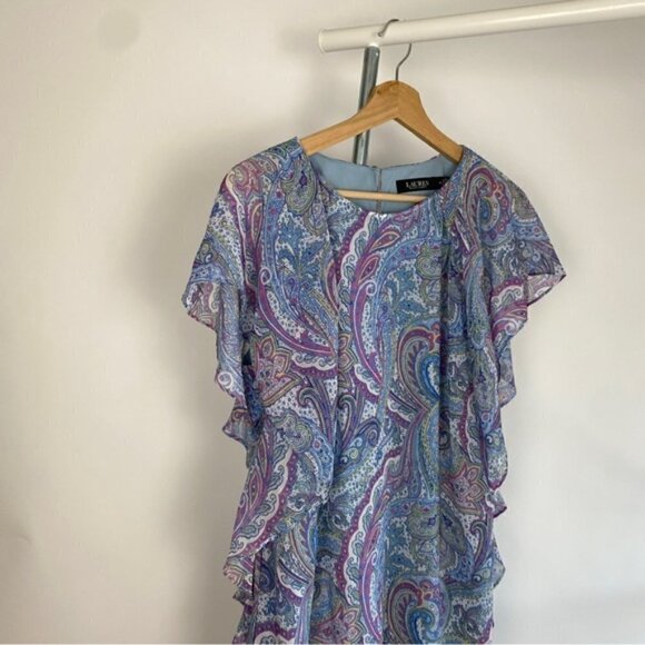 Lauren Ralph Lauren Black Label Paisley Ruffle mini dress - Picture 5 of 7